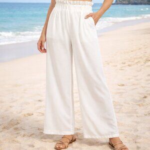 She + Sky White High Waist Wide Leg Pants Size L